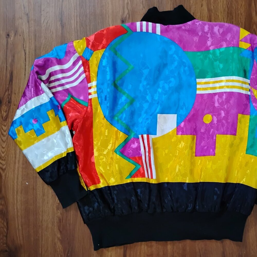 Vintage Jordana MCM Color Block Bomber Jacket - Picture 6 of 8